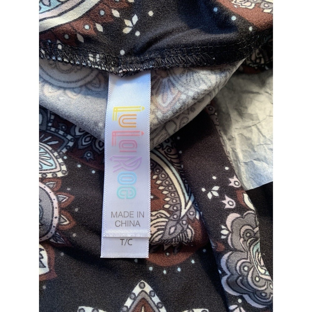 LuLaRoe Womens Leggings Size TC Black Brown Mandalas Mandala Paisley Floral NWT - Picture 2 of 3